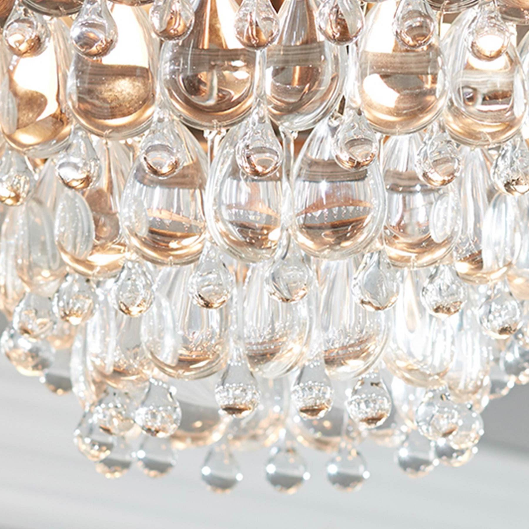 Handmade Art Crystal Glass Calira Flush Mount