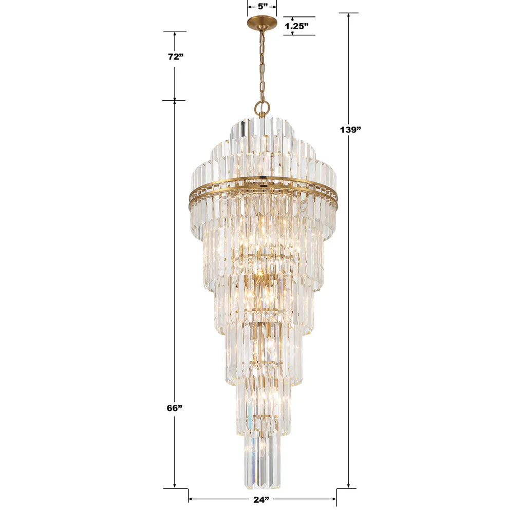 Hayes Round Chandelier 24" 4-Tiers