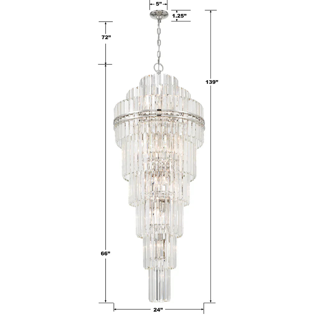 Hayes Round Chandelier 24" 4-Tiers