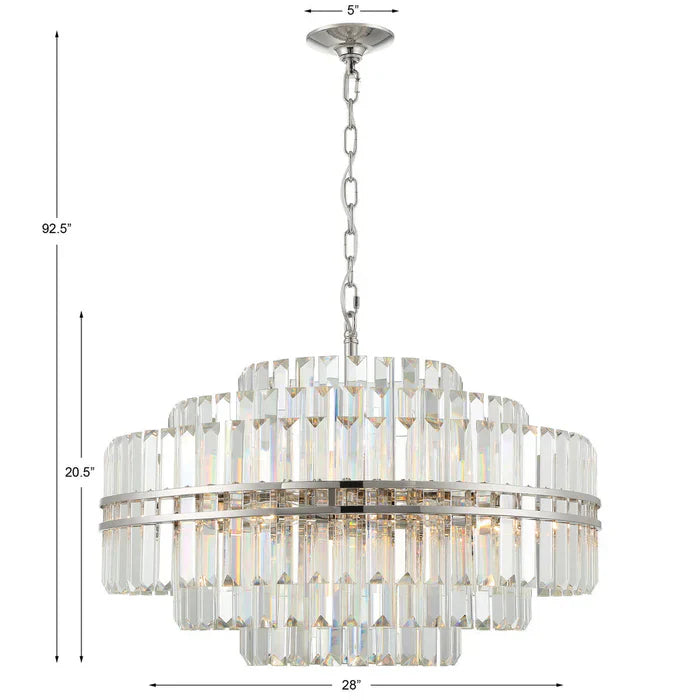 Hayes Round Chandelier 28" 3 Tiers