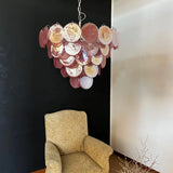 Pink Disc Murano-Style Chandelier