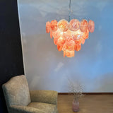 Pink Disc Murano-Style Chandelier