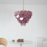 Pink Disc Murano-Style Chandelier