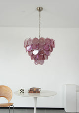 Pink Disc Murano-Style Chandelier