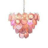 Pink Disc Murano-Style Chandelier