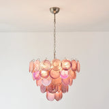 Pink Disc Murano-Style Chandelier