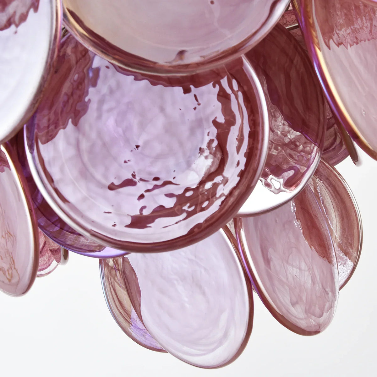 Pink Disc Murano-Style Chandelier
