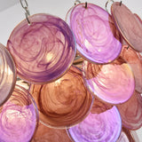 Pink Disc Murano-Style Chandelier