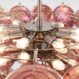 Pink Disc Murano-Style Chandelier