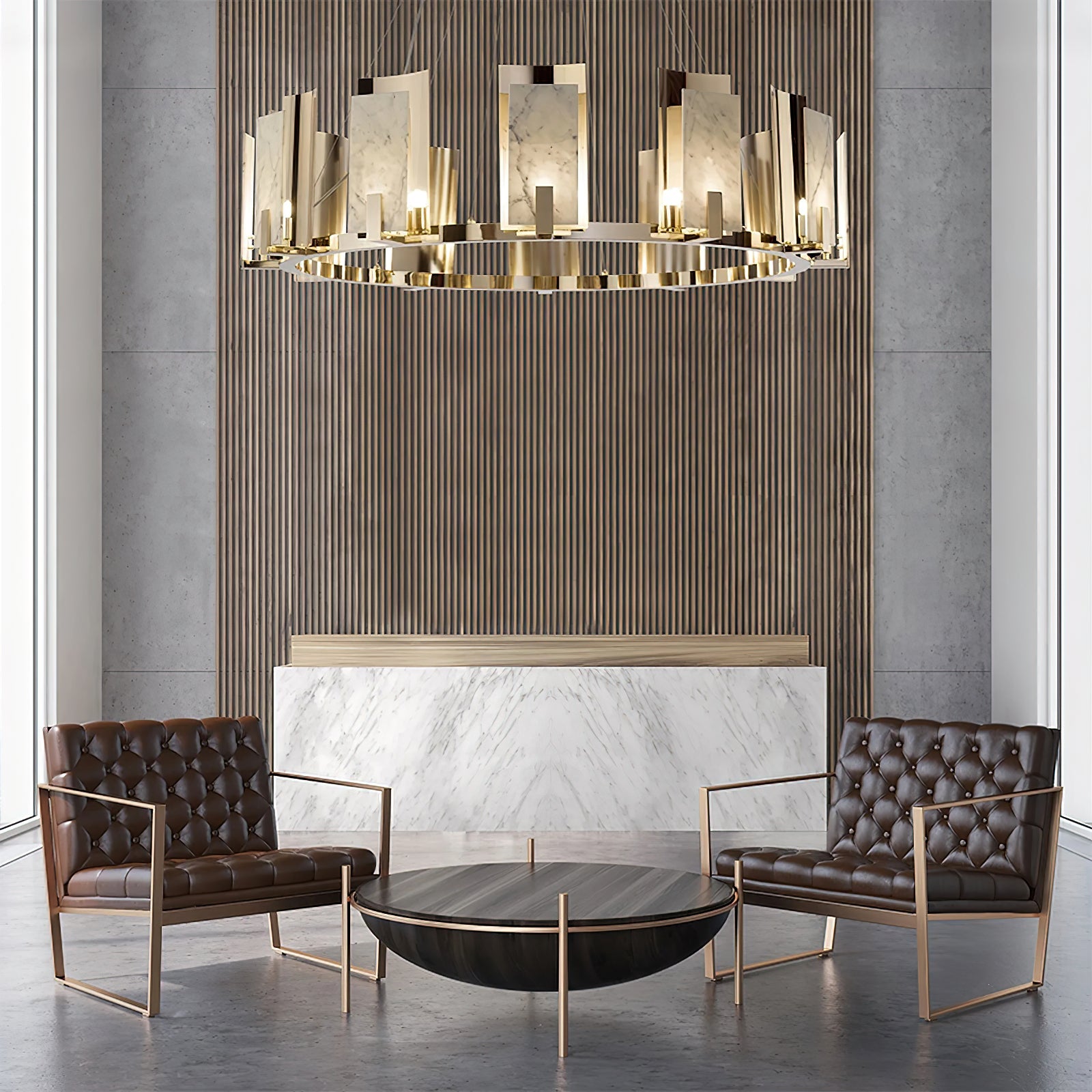 Jessie Alabaster Round Chandelier