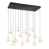 Lanterns Glass 14 Light Rectangular LED Chandelier
