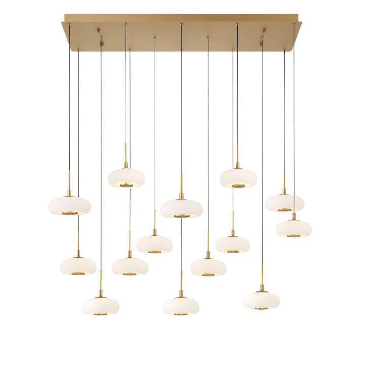 Lanterns Glass 14 Light Rectangular LED Chandelier