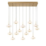 Lanterns Glass 14 Light Rectangular LED Chandelier