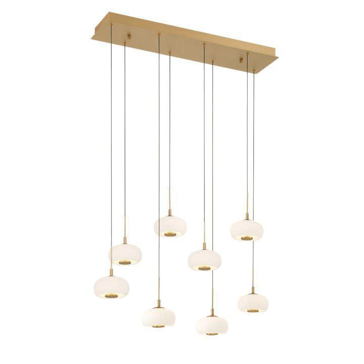 Lanterns Glass 8 Light Rectangular LED Chandelier