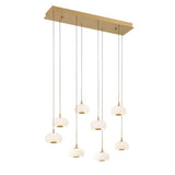 Lanterns Glass 8 Light Rectangular LED Chandelier