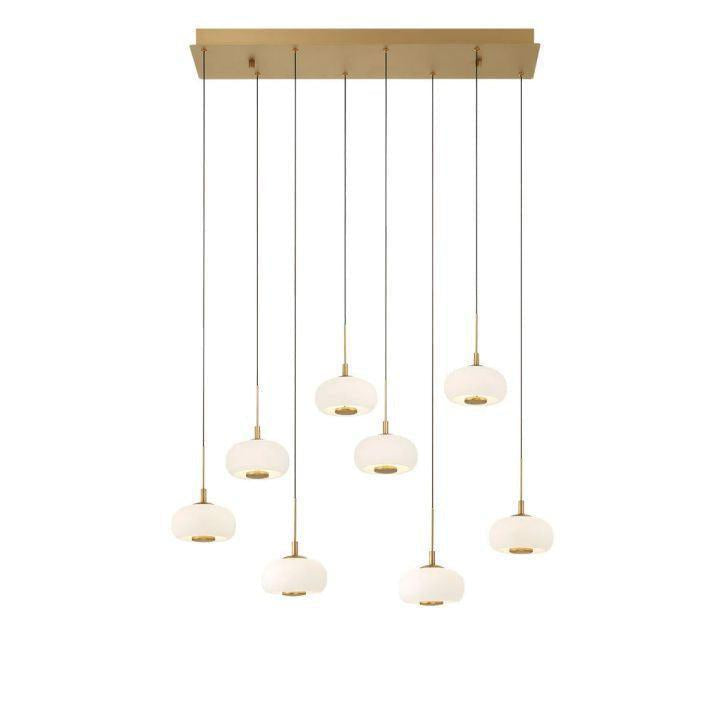 Lanterns Glass 8 Light Rectangular LED Chandelier