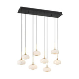 Lanterns Glass 8 Light Rectangular LED Chandelier