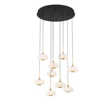 Lanterns Glass 9 Light Round LED Chandelier