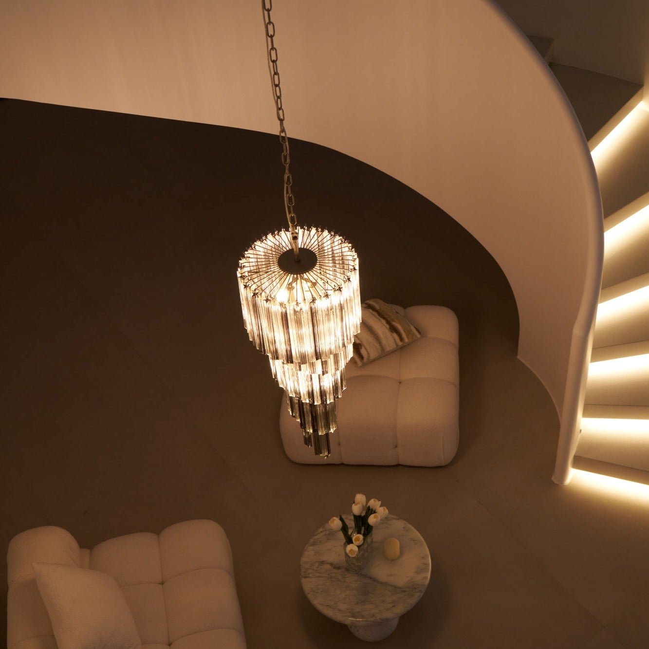 Dark Themed Cascading Rain Chandelier - CasaraHouse