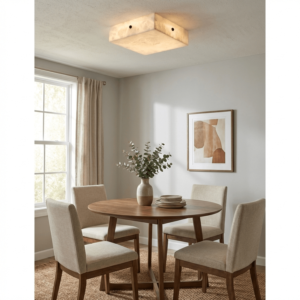 Luma Alabaster Square Flush Mount