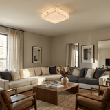 Luma Alabaster Square Flush Mount