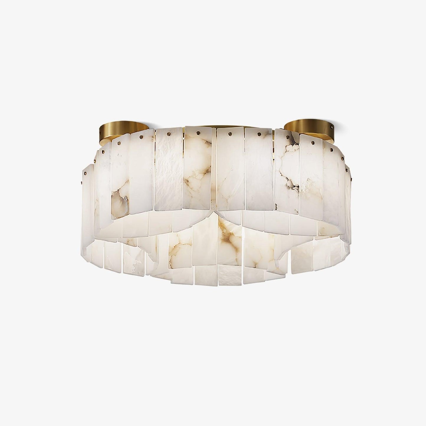 Luxe Alabaster Brass Flush Mount
