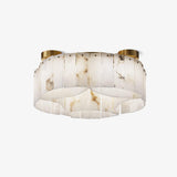 Luxe Alabaster Brass Flush Mount