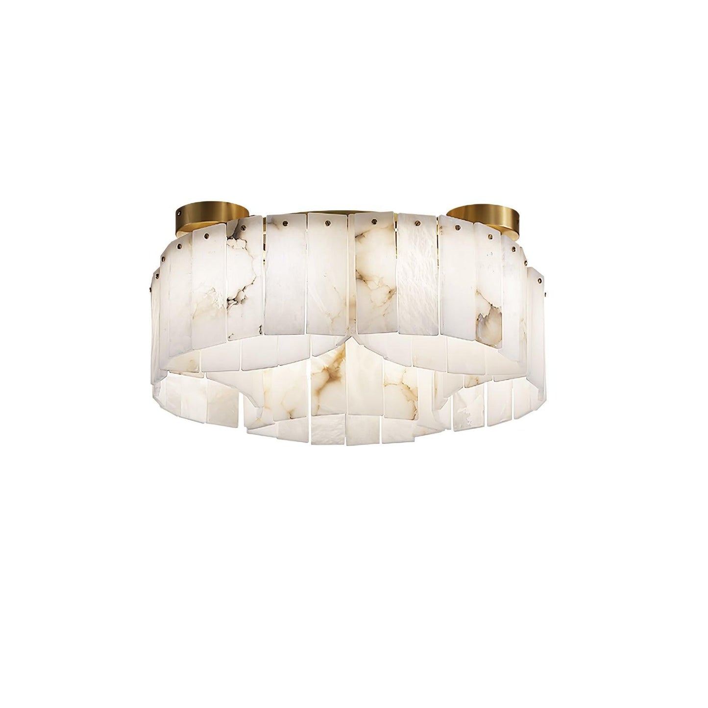 Luxe Alabaster Brass Flush Mount