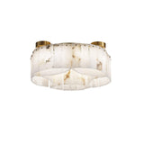 Luxe Alabaster Brass Flush Mount