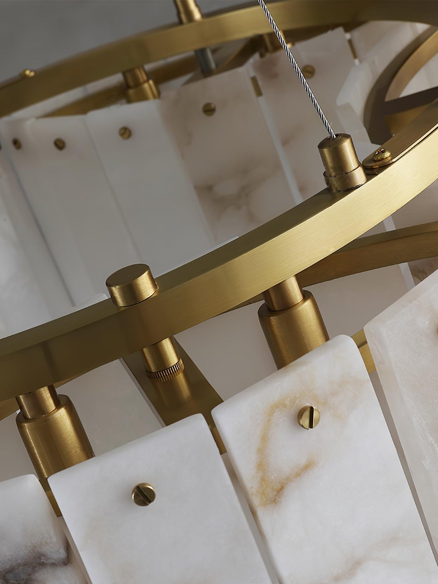 Luxe Alabaster Brass Flush Mount