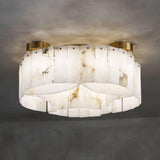 Luxe Alabaster Brass Flush Mount