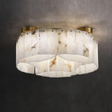 Luxe Alabaster Brass Flush Mount