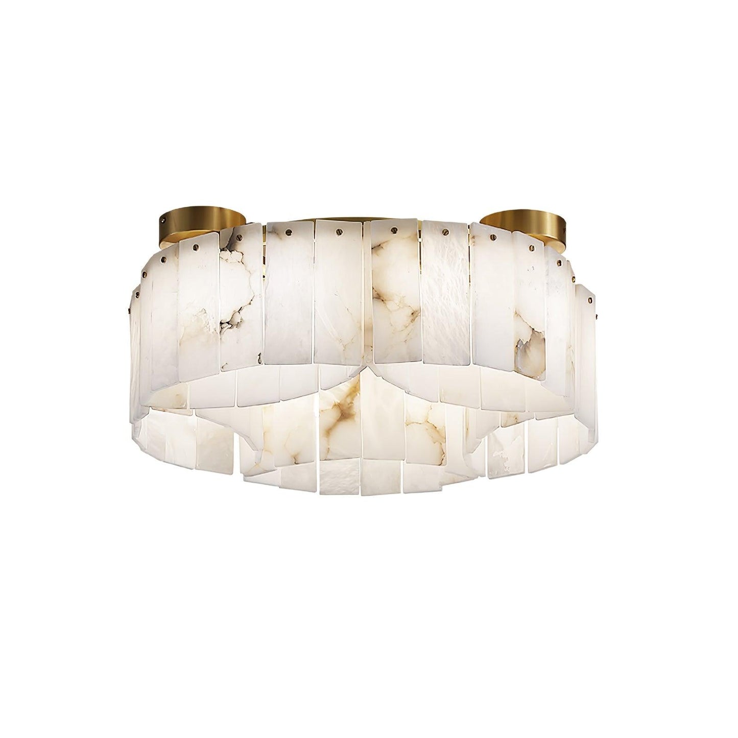 Luxe Alabaster Brass Flush Mount