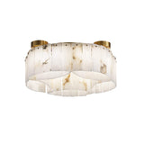 Luxe Alabaster Brass Flush Mount
