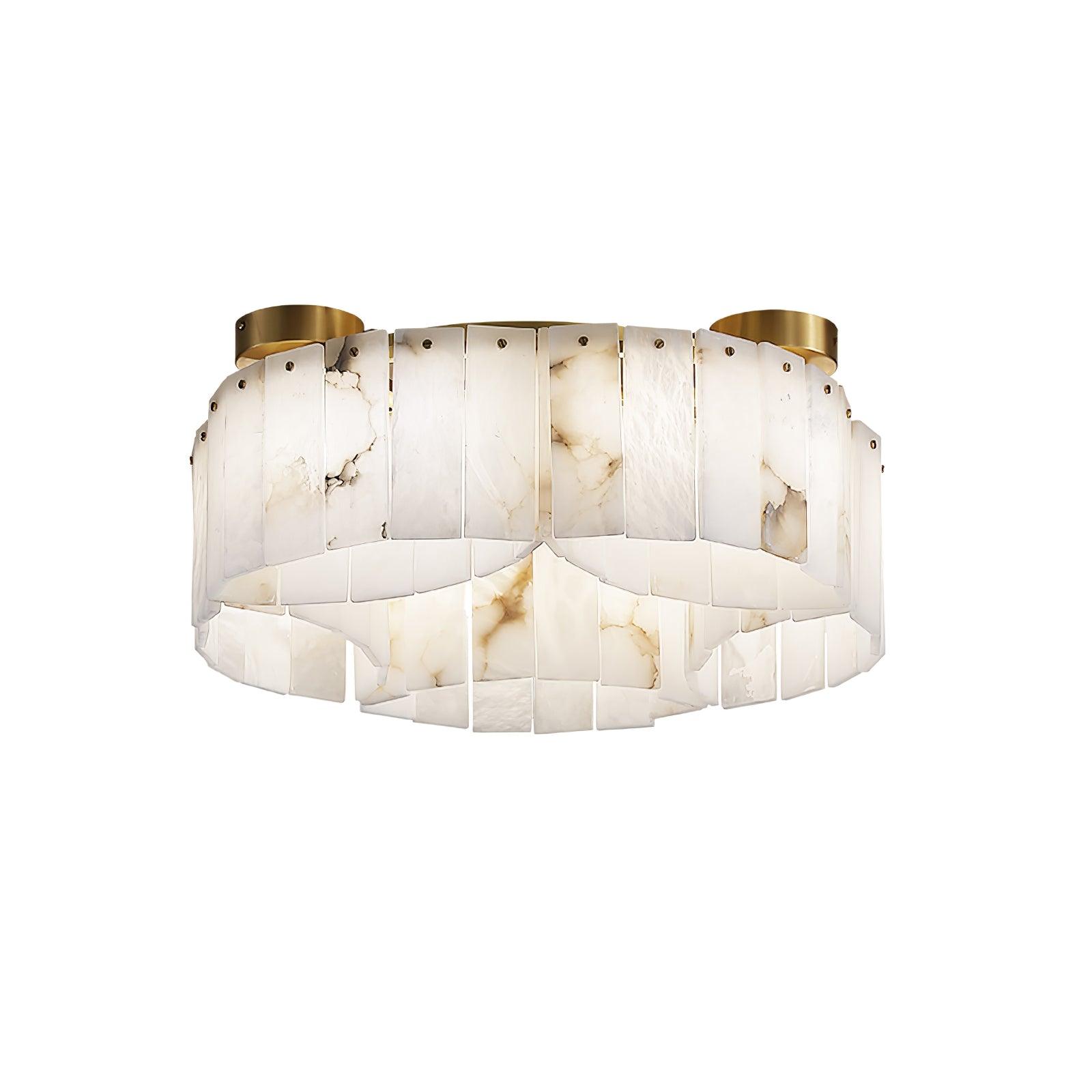 Luxe Alabaster Brass Flush Mount