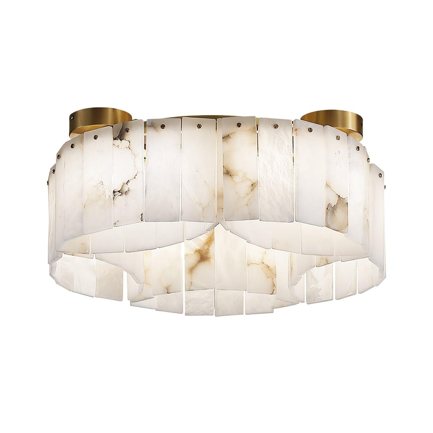 Luxe Alabaster Brass Flush Mount