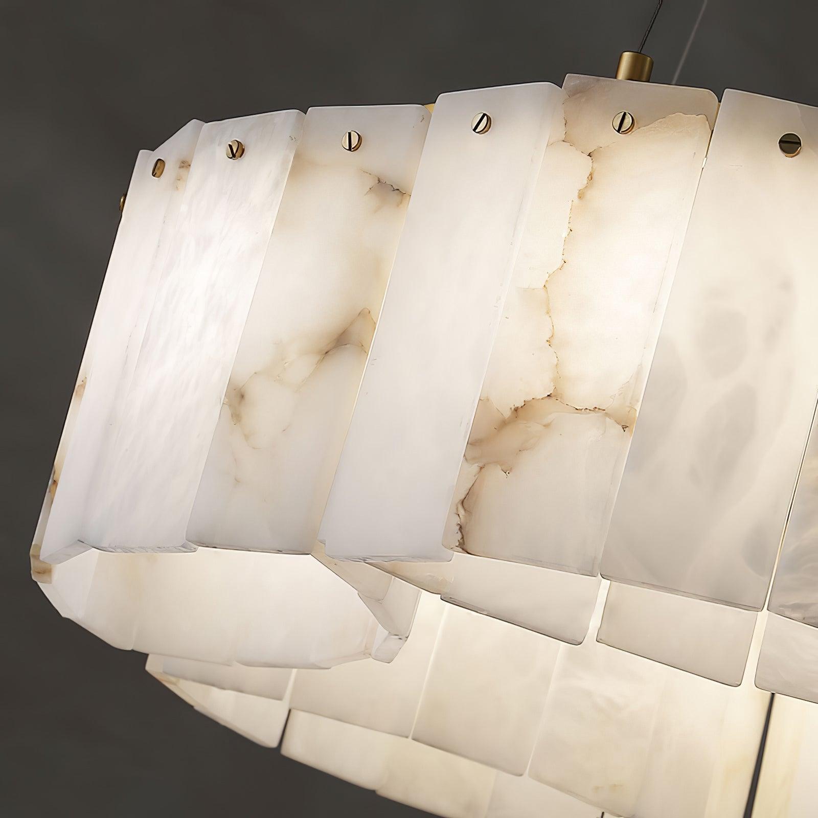 Luxe Alabaster Brass Flush Mount