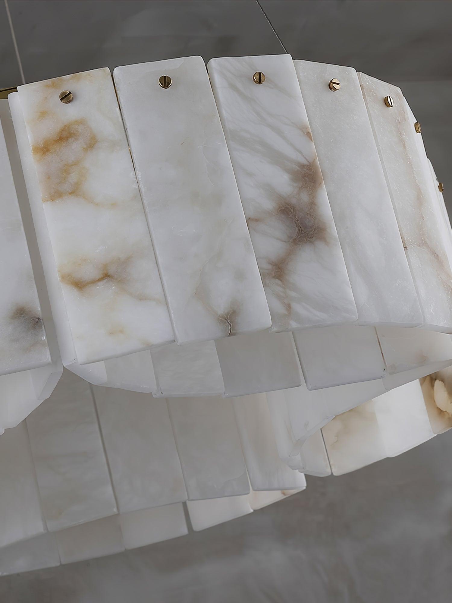 Luxe Alabaster Brass Flush Mount