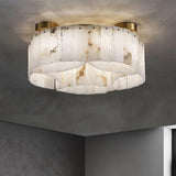 Luxe Alabaster Brass Flush Mount