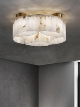 Luxe Alabaster Brass Flush Mount