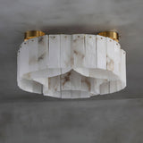 Luxe Alabaster Brass Flush Mount