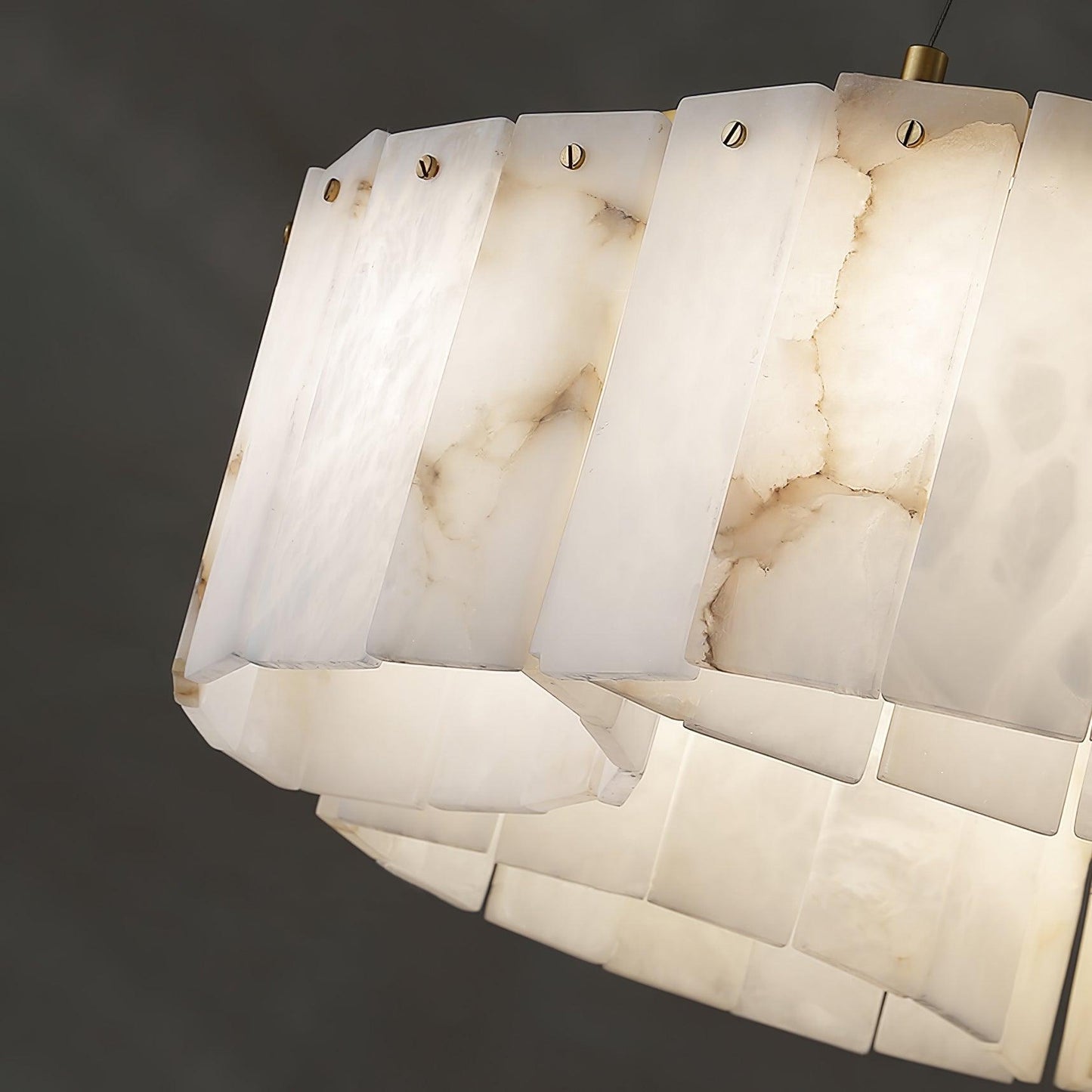 Luxe Alabaster Brass Flush Mount