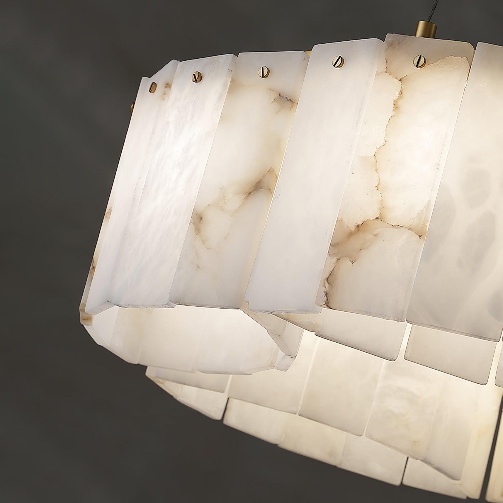 Luxe Alabaster Brass Flush Mount