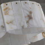 Luxe Alabaster Brass Flush Mount
