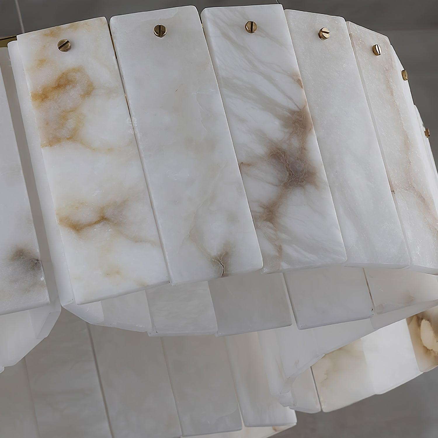 Luxe Alabaster Brass Flush Mount