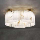 Luxe Alabaster Brass Flush Mount