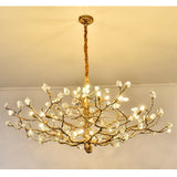 Livio Gemstone Branch Brass Round Chandelier