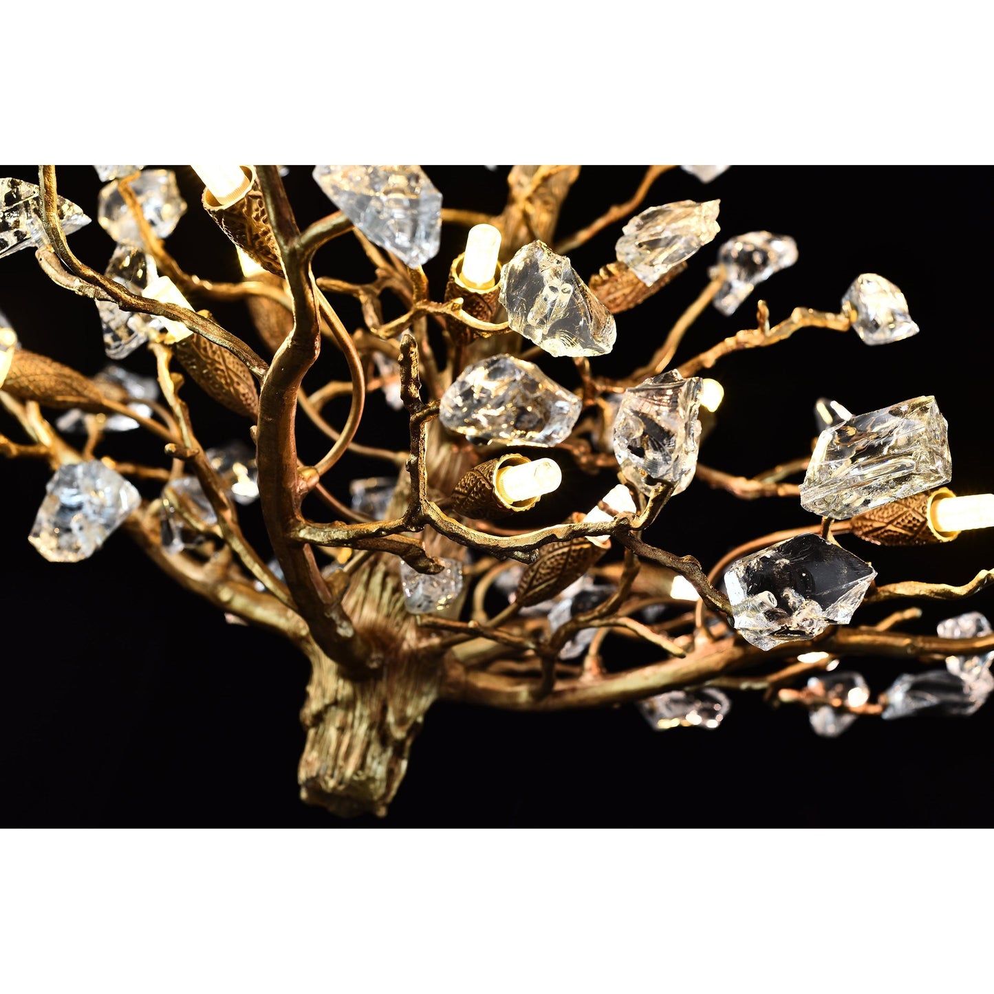 Livio Gemstone Branch Brass Round Chandelier