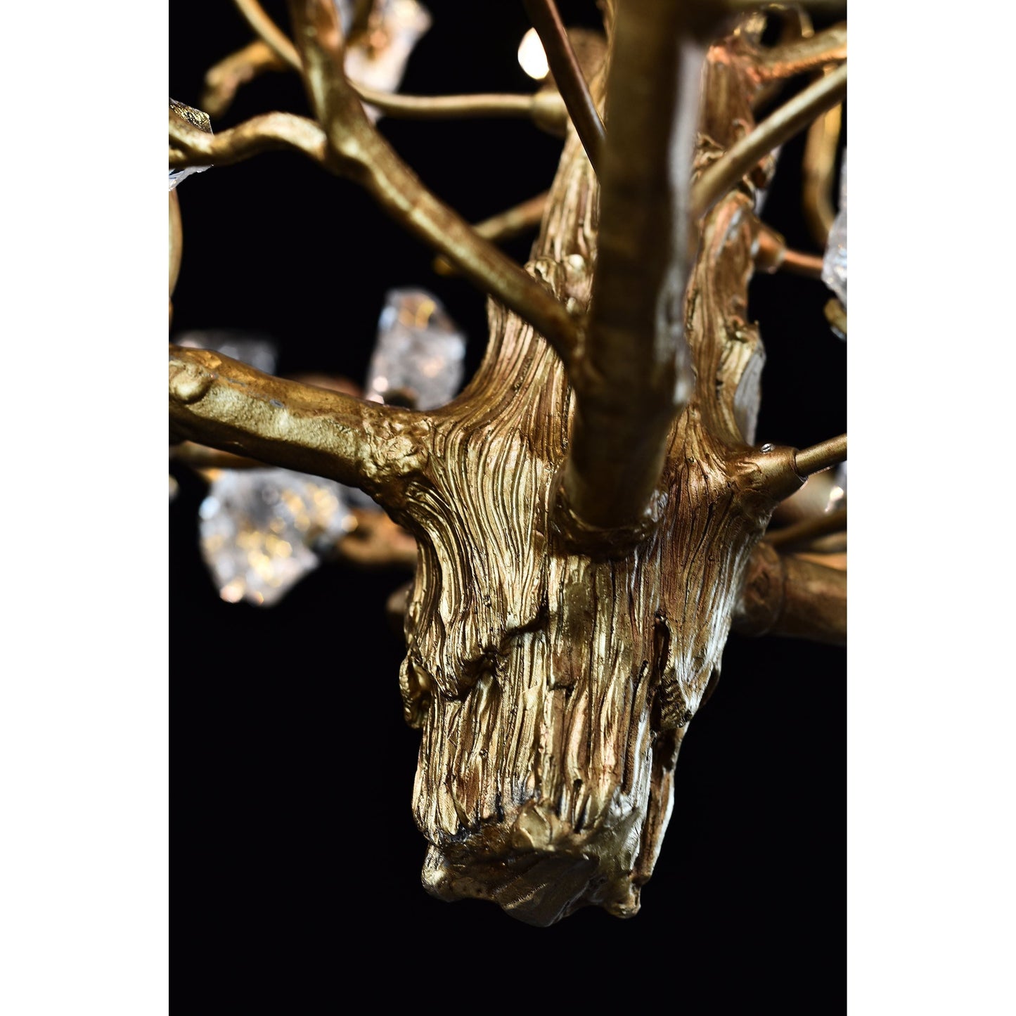 Livio Gemstone Branch Brass Round Chandelier