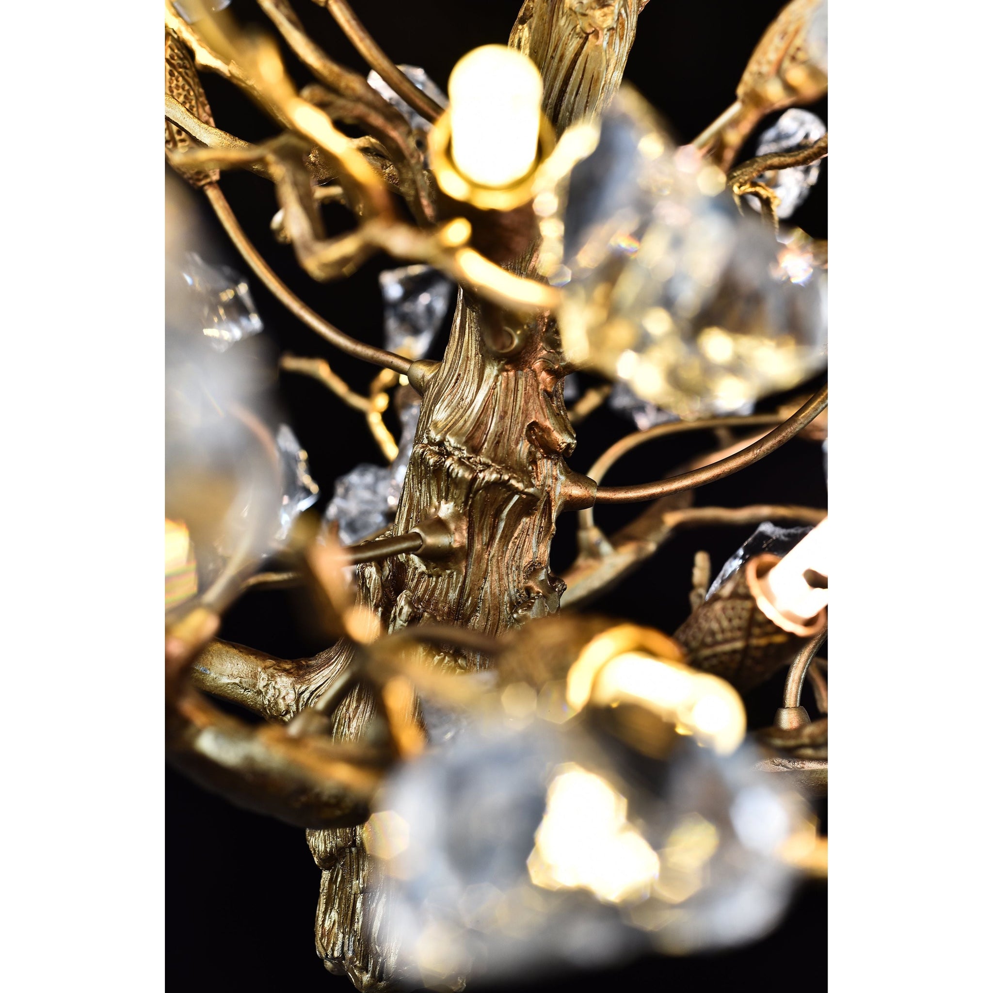 Livio Gemstone Branch Brass Round Chandelier